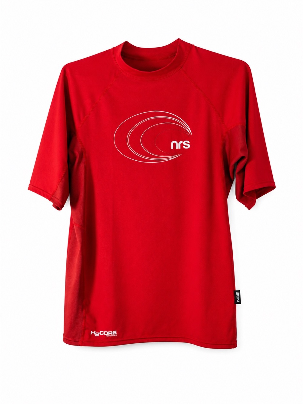 NRS H2Core Performance Rash Guard Shirt XL Red Short Sleeve Swim Surf Water Logo